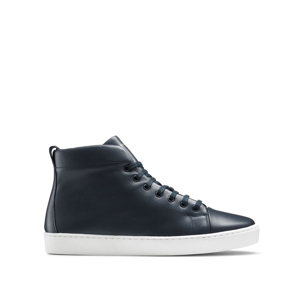 Navy Russell & Bromley Park Hi M High Top Men\'s Trainers | PH-0-XFQS