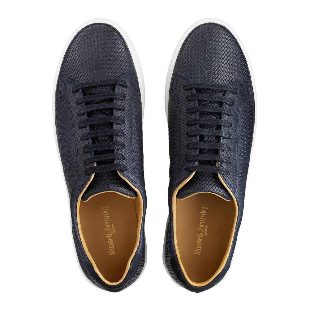 Navy Russell & Bromley Park Run Low-top Men's Trainers | PH-7-KQAX