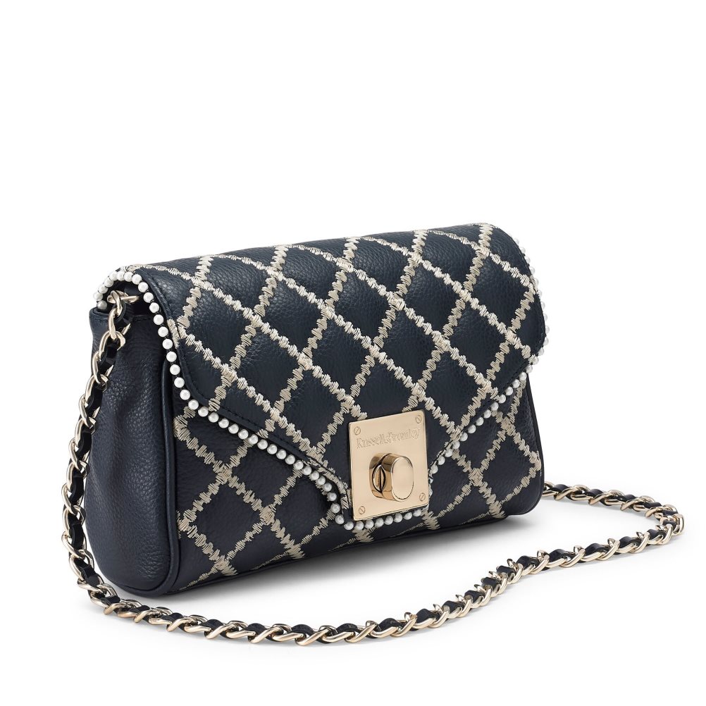 Navy Russell & Bromley Promenade Chain Women's Mini Bag | PH-9-JYXM