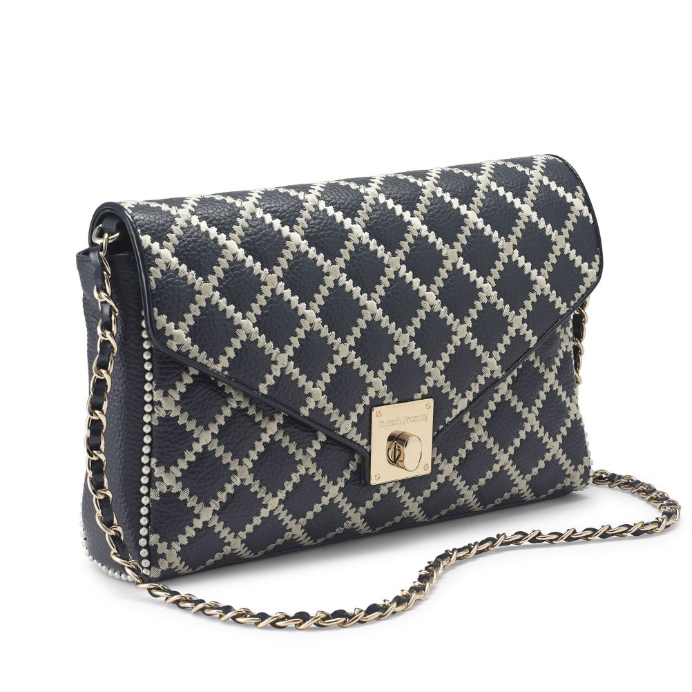 Navy Russell & Bromley Seawalk Large Chain Women's Crossbody Bags | PH-6-AXHV