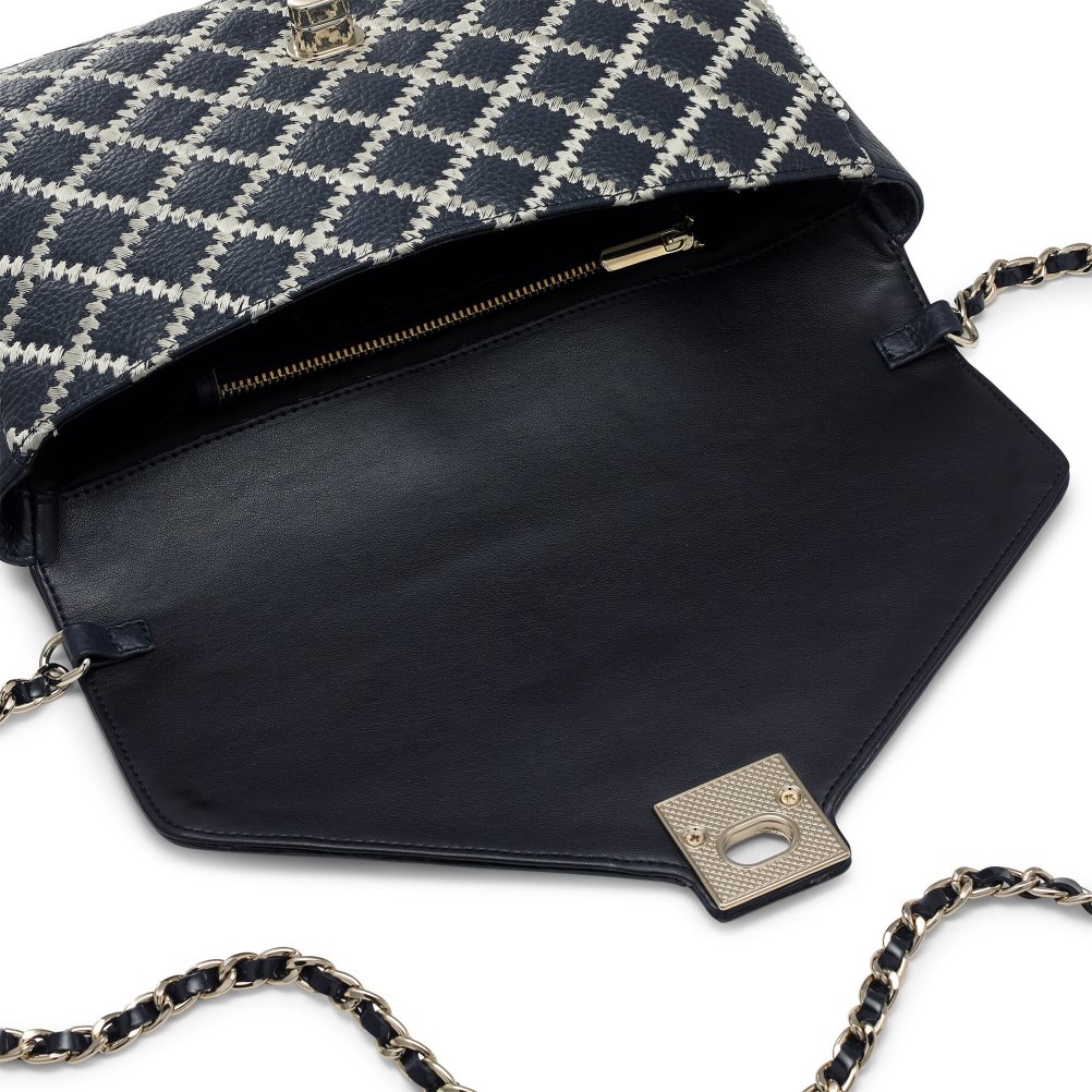 Navy Russell & Bromley Seawalk Large Chain Women's Crossbody Bags | PH-6-AXHV