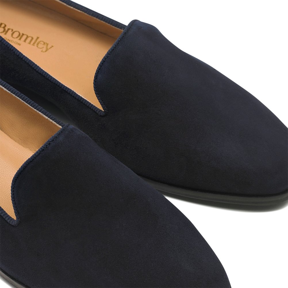 Navy Russell & Bromley Smoking Dress Women's Ballet Flats | PH-6-RWEJ