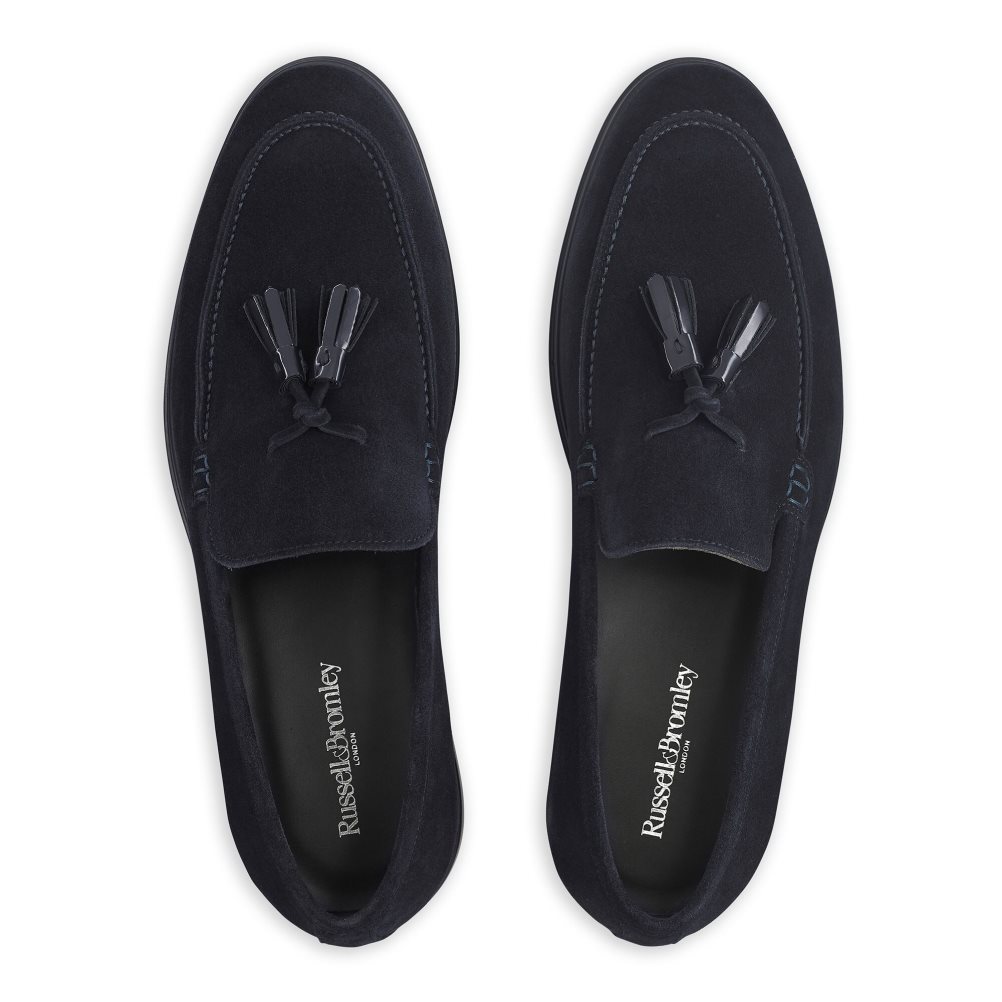 Navy Russell & Bromley Tassel Tassel Men's Formal Shoes | PH-3-DPUC