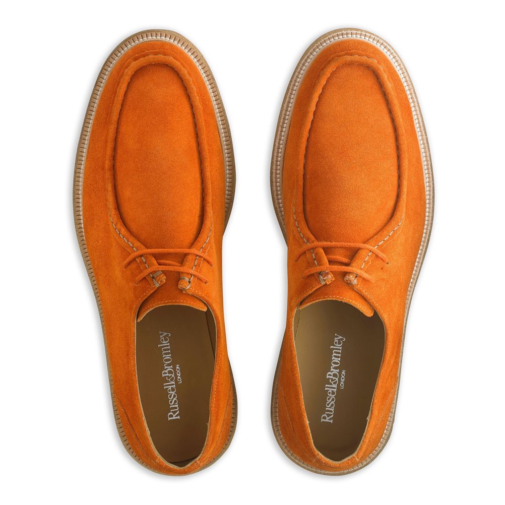 Orange Russell & Bromley Algonquin Crepe Sole Trappeur Men's Derby Shoes | PH-1-WGQR