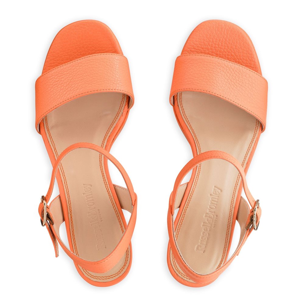 Orange Russell & Bromley Discoqueen Platform Women's Heels Sandals | PH-4-LDYM