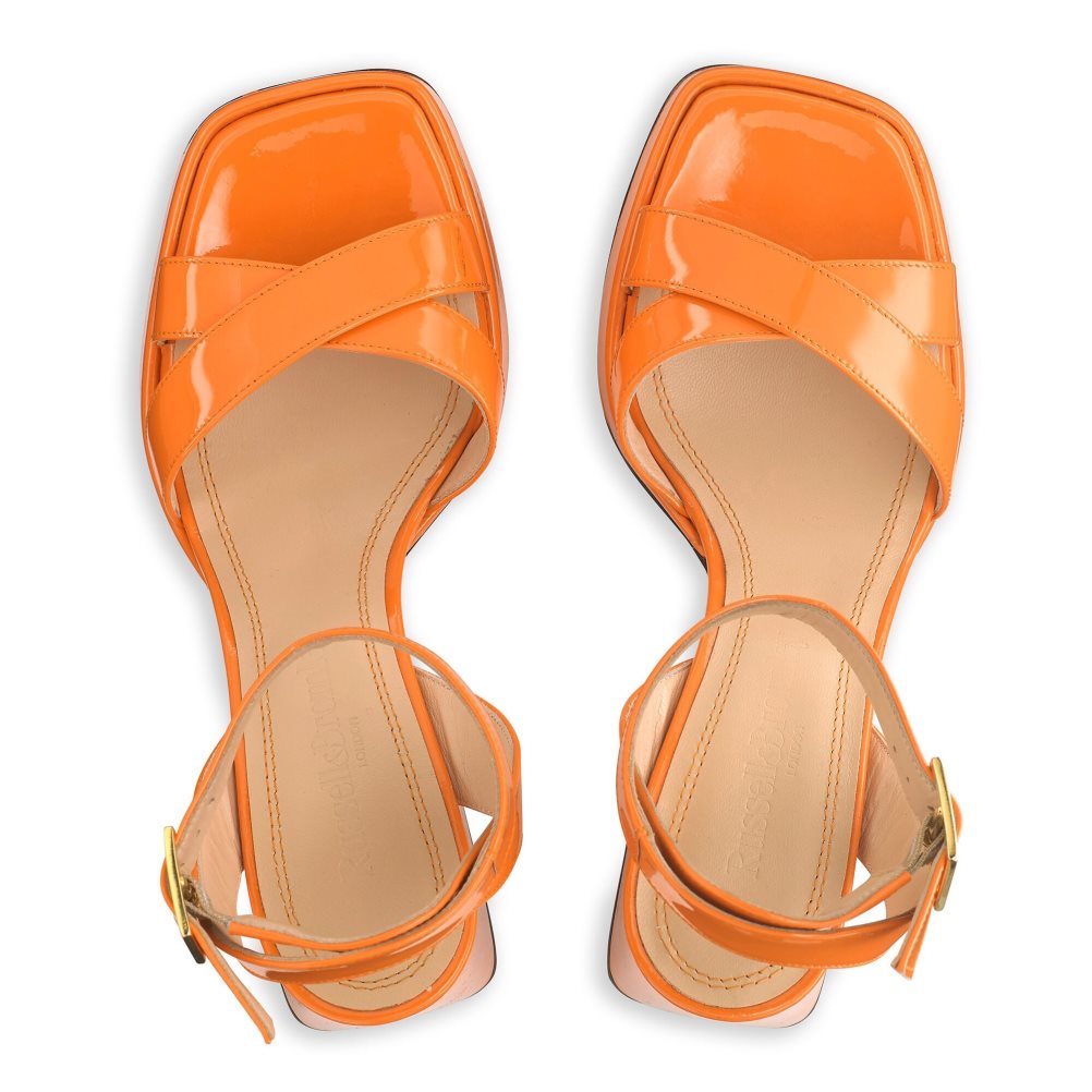 Orange Russell & Bromley Groovybaby Platform Women's Heels Sandals | PH-2-STRL