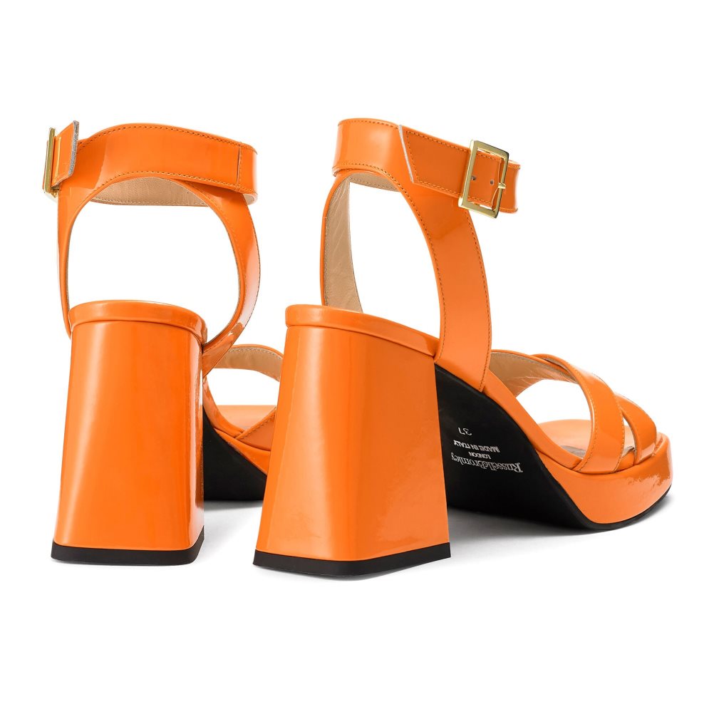 Orange Russell & Bromley Groovybaby Platform Women's Heels Sandals | PH-2-STRL