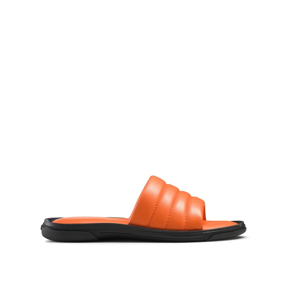 Orange Russell & Bromley Luxe Men\'s Slides | PH-9-WTYK