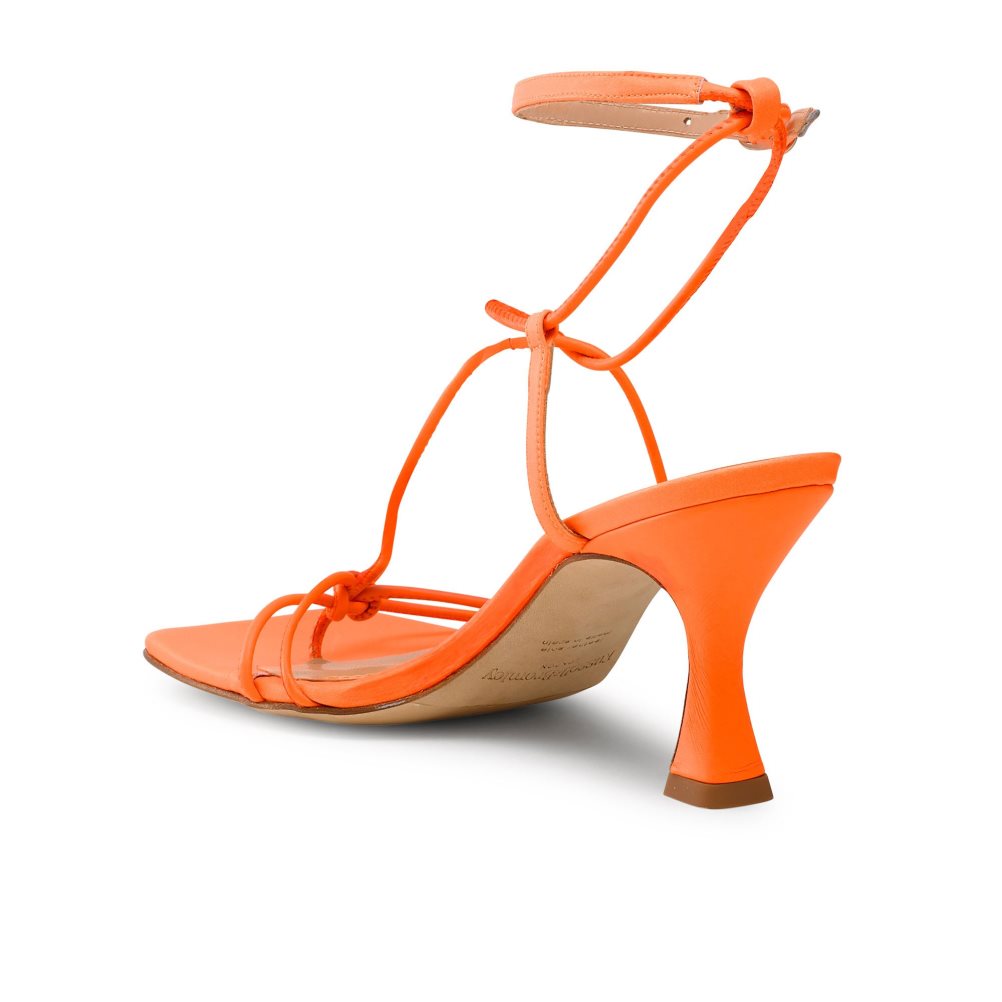 Orange Russell & Bromley Noodles Skinny Strap Women's Heels Sandals | PH-6-FBIM