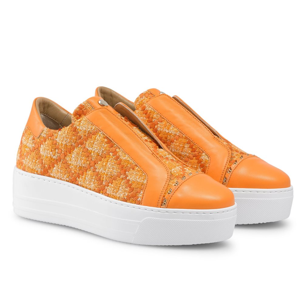 Orange Russell & Bromley Seawalk Laceless Women's Trainers | PH-0-BOFG