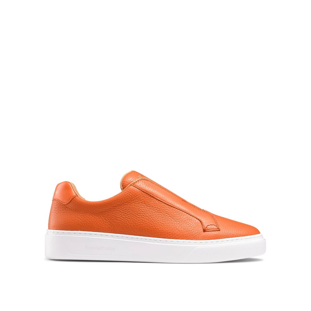 Orange Russell & Bromley Slipway Laceless Men\'s Trainers | PH-6-BEIU