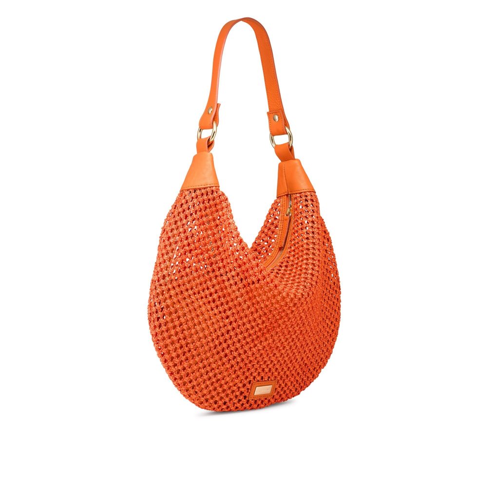 Orange Russell & Bromley Tutti Fruiti Crochet Women's Shoulder Bags | PH-9-KXBU