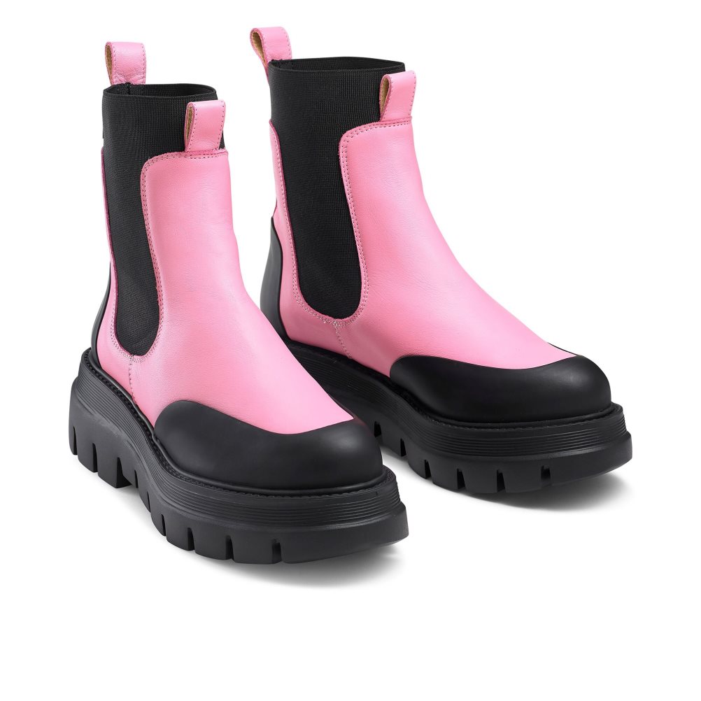 Pink / Black Russell & Bromley Conquer Women's Chelsea Boots | PH-2-VDIP