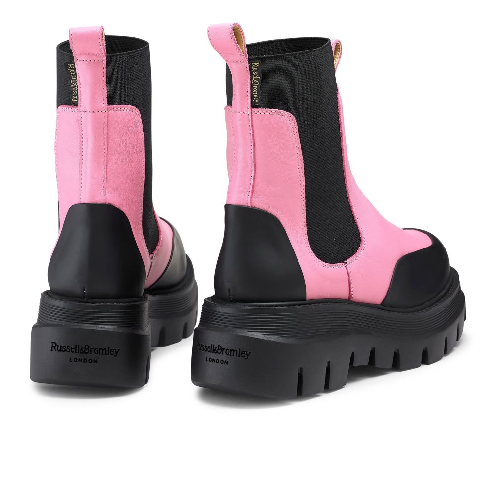 Pink / Black Russell & Bromley Conquer Women's Chelsea Boots | PH-2-VDIP