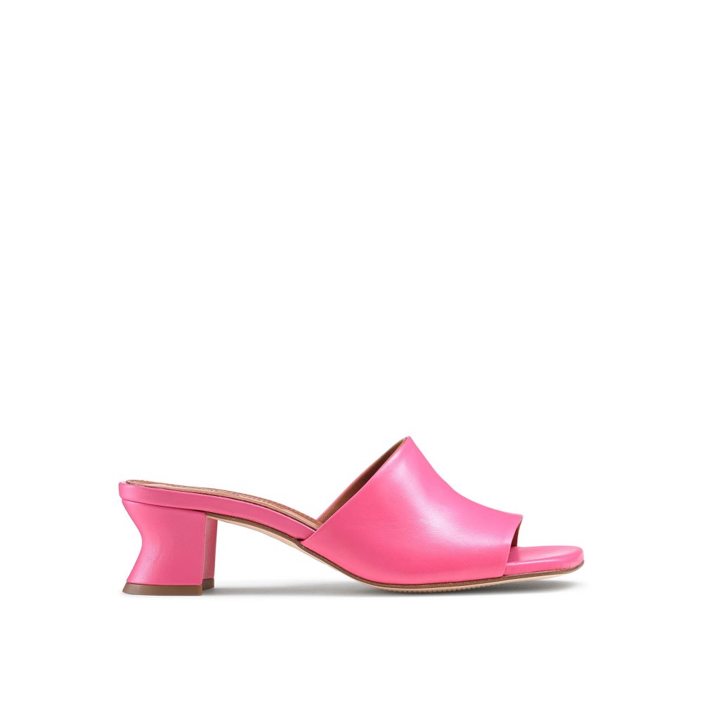 Pink Russell & Bromley Bon Bon Mid Block Women\'s Mules | PH-2-YWGF