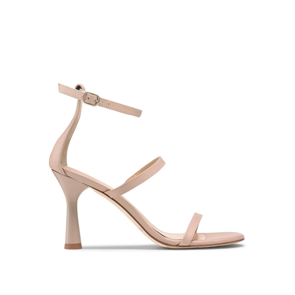 Pink Russell & Bromley Chopsticks Triple Strap Women\'s Heels Sandals | PH-7-NOPZ