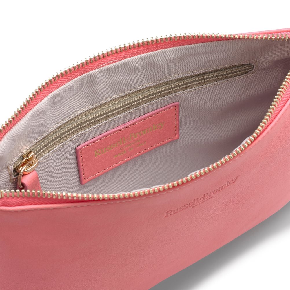 Pink Russell & Bromley On Point Chain Zip Pouch Women's Shoulder Bags | PH-2-QWDL