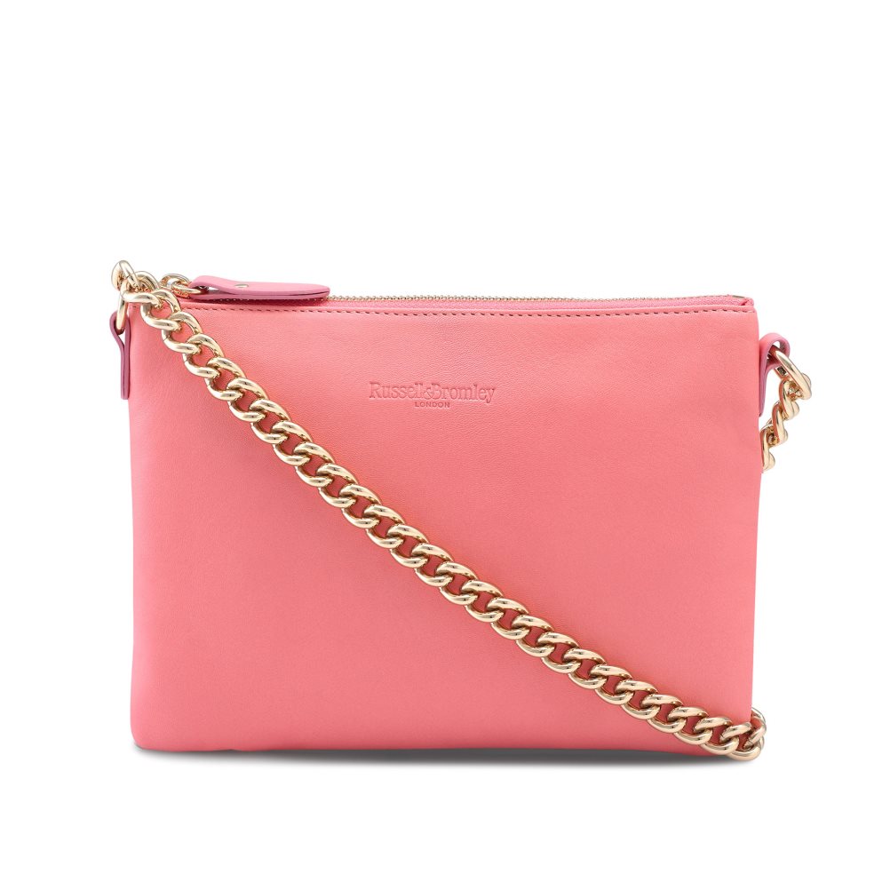 Pink Russell & Bromley On Point Chain Zip Pouch Women\'s Shoulder Bags | PH-2-QWDL