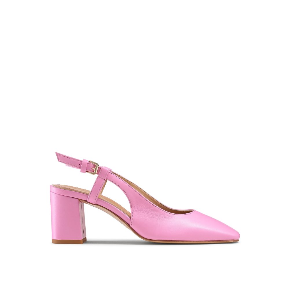 Pink Russell & Bromley Sugar Pie Slingback Block Women\'s Heels | PH-8-TPDY