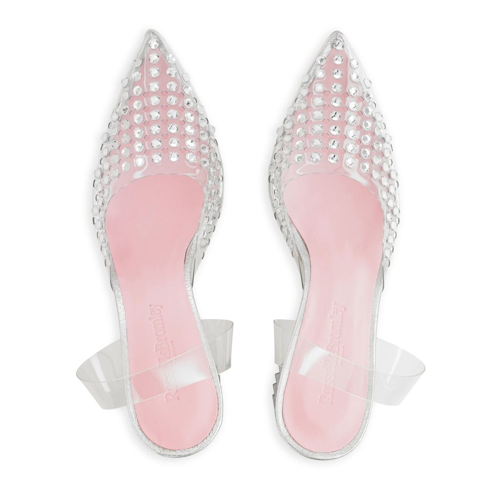 Pink / Silver Russell & Bromley Aphrodite Embellished Court Women's Heels Sandals | PH-3-WNHZ