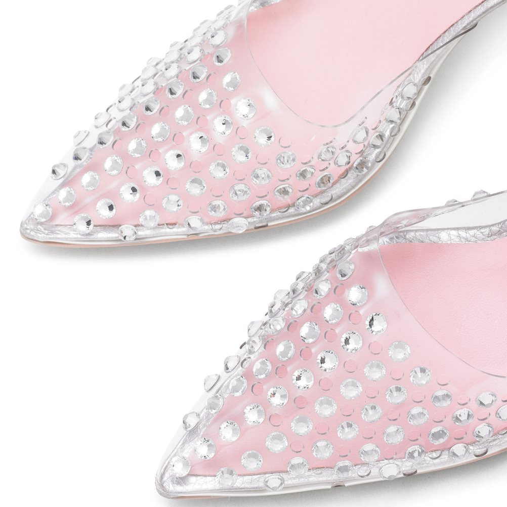 Pink / Silver Russell & Bromley Aphrodite Embellished Court Women's Heels Sandals | PH-3-WNHZ