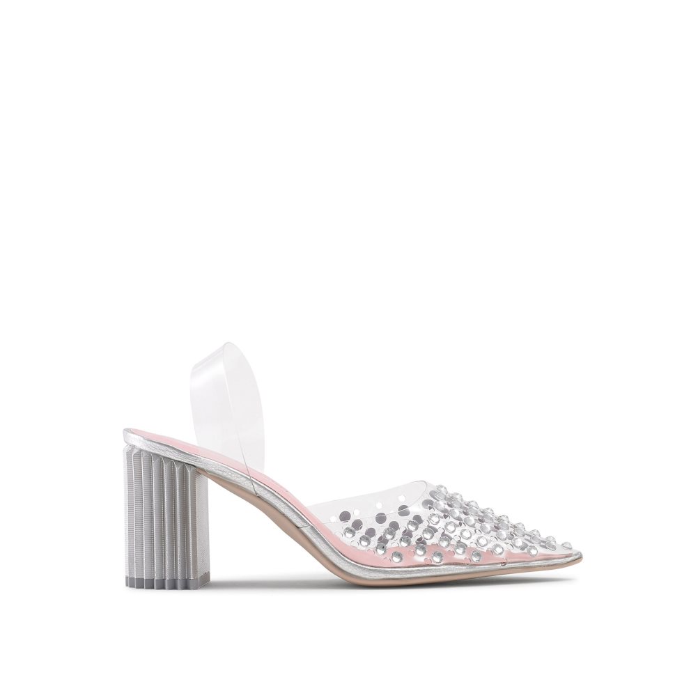 Pink / Silver Russell & Bromley Aphrodite Embellished Court Women\'s Heels Sandals | PH-3-WNHZ