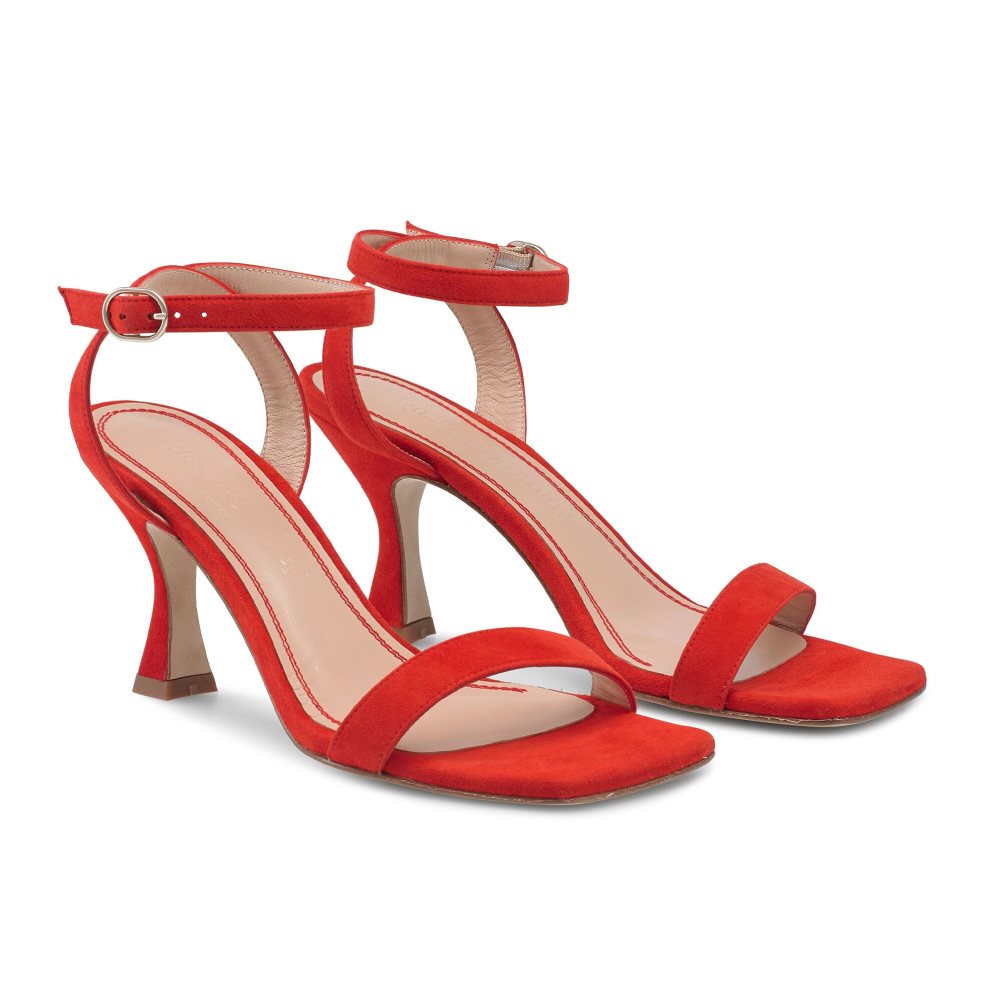 Red Russell & Bromley Negroni Two Part Women's Heels Sandals | PH-9-CION