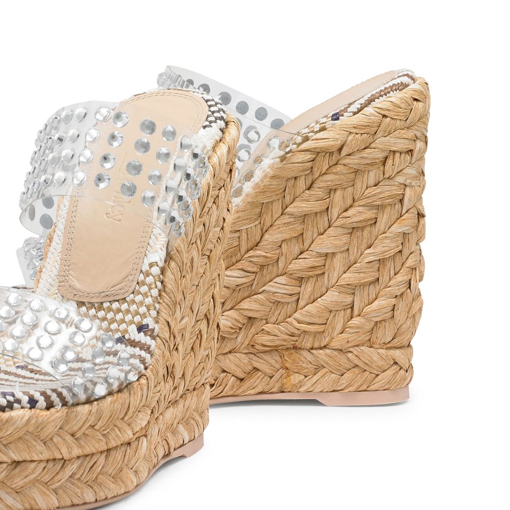 Silver Russell & Bromley Iceberg Perspex Espadrille Women's Wedges | PH-9-ZUJH