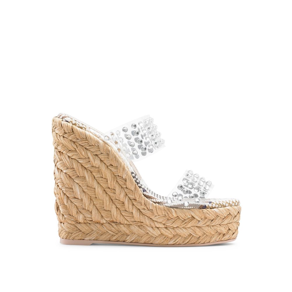 Silver Russell & Bromley Iceberg Perspex Espadrille Women\'s Wedges | PH-9-ZUJH