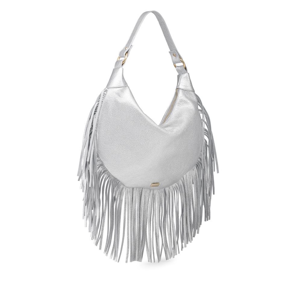 Silver Russell & Bromley Indie Fringed Women's Shoulder Bags | PH-2-RADU