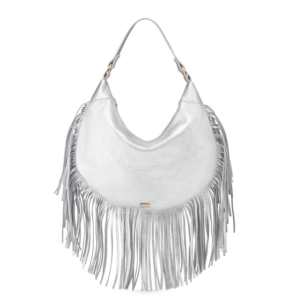 Silver Russell & Bromley Indie Fringed Women\'s Shoulder Bags | PH-2-RADU