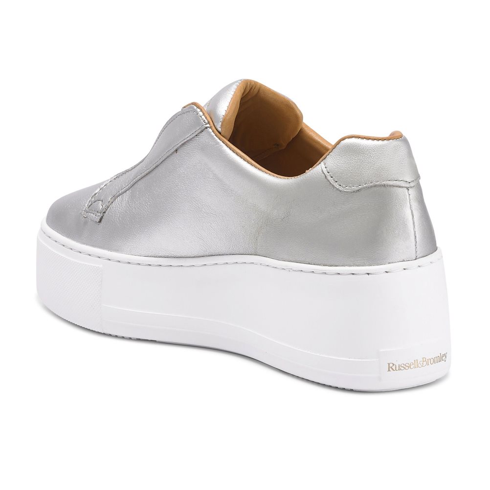 Silver Russell & Bromley Park Up Flatform Laceless Women's Platform Shoes | PH-4-VZLR