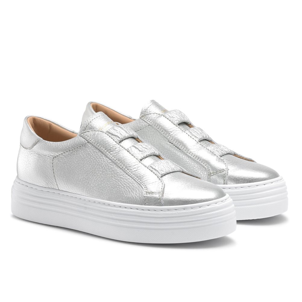 Silver Russell & Bromley Sirius Flatform Women's Trainers | PH-1-ZNOU