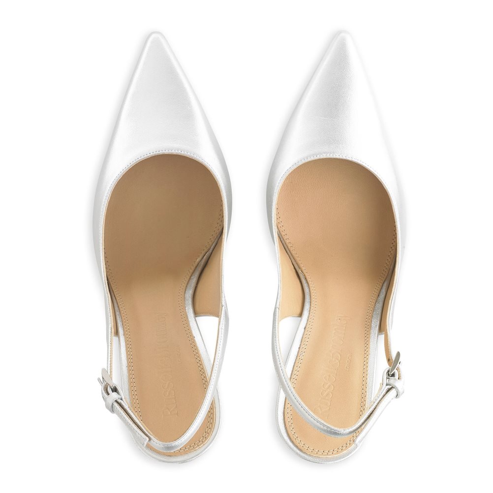 Silver Russell & Bromley Slingback Point Women's Pumps | PH-2-IKRM