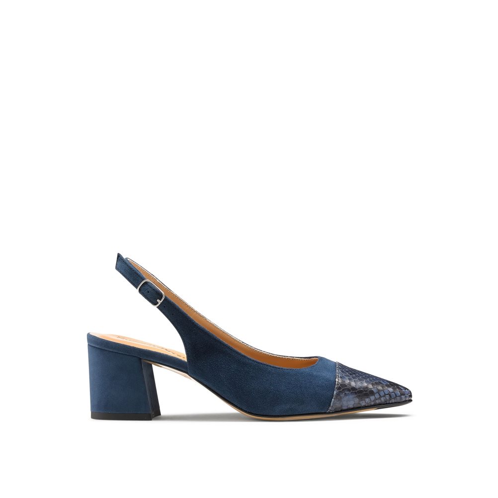 Snake / Navy Russell & Bromley Made Up Slingback Women\'s Heels | PH-6-AEBP