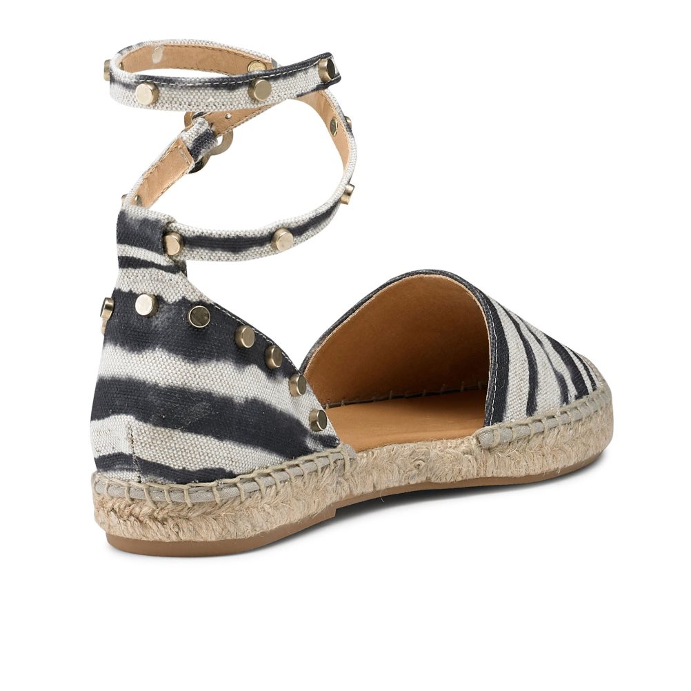 White / Black Russell & Bromley Coin Wrap Ankle Wrap Women's Flat Sandals | PH-5-TPGJ