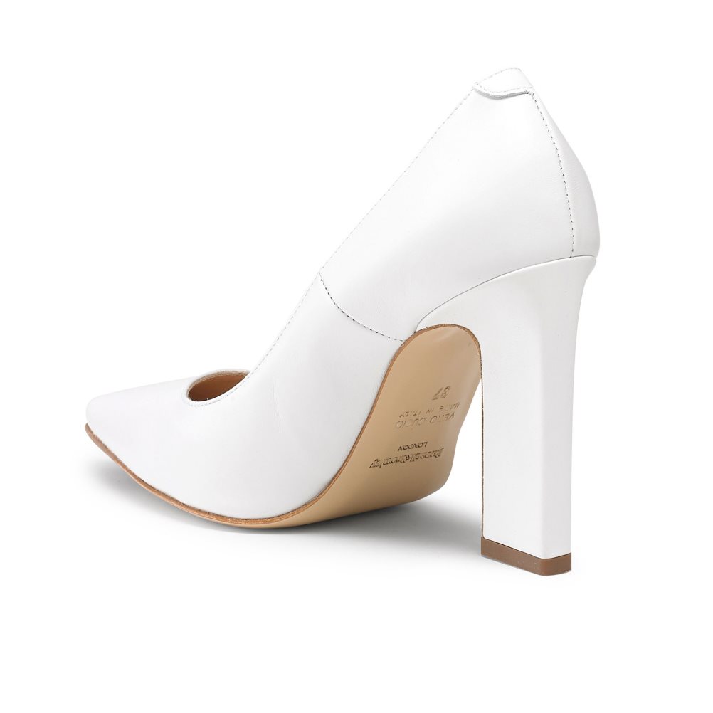 White Russell & Bromley 100point Blade Court Women's Heels | PH-9-KPJU