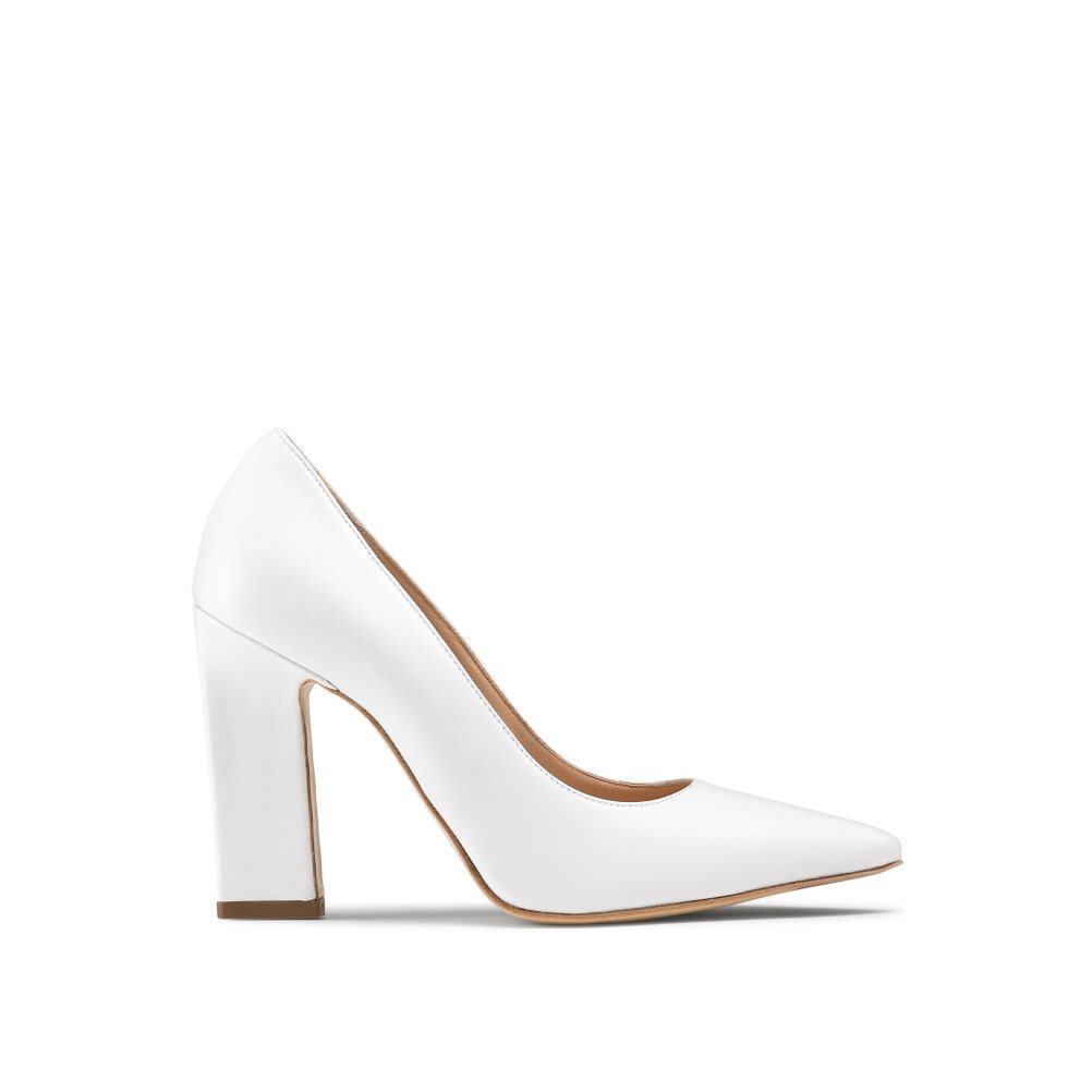 White Russell & Bromley 100point Blade Court Women\'s Heels | PH-9-KPJU