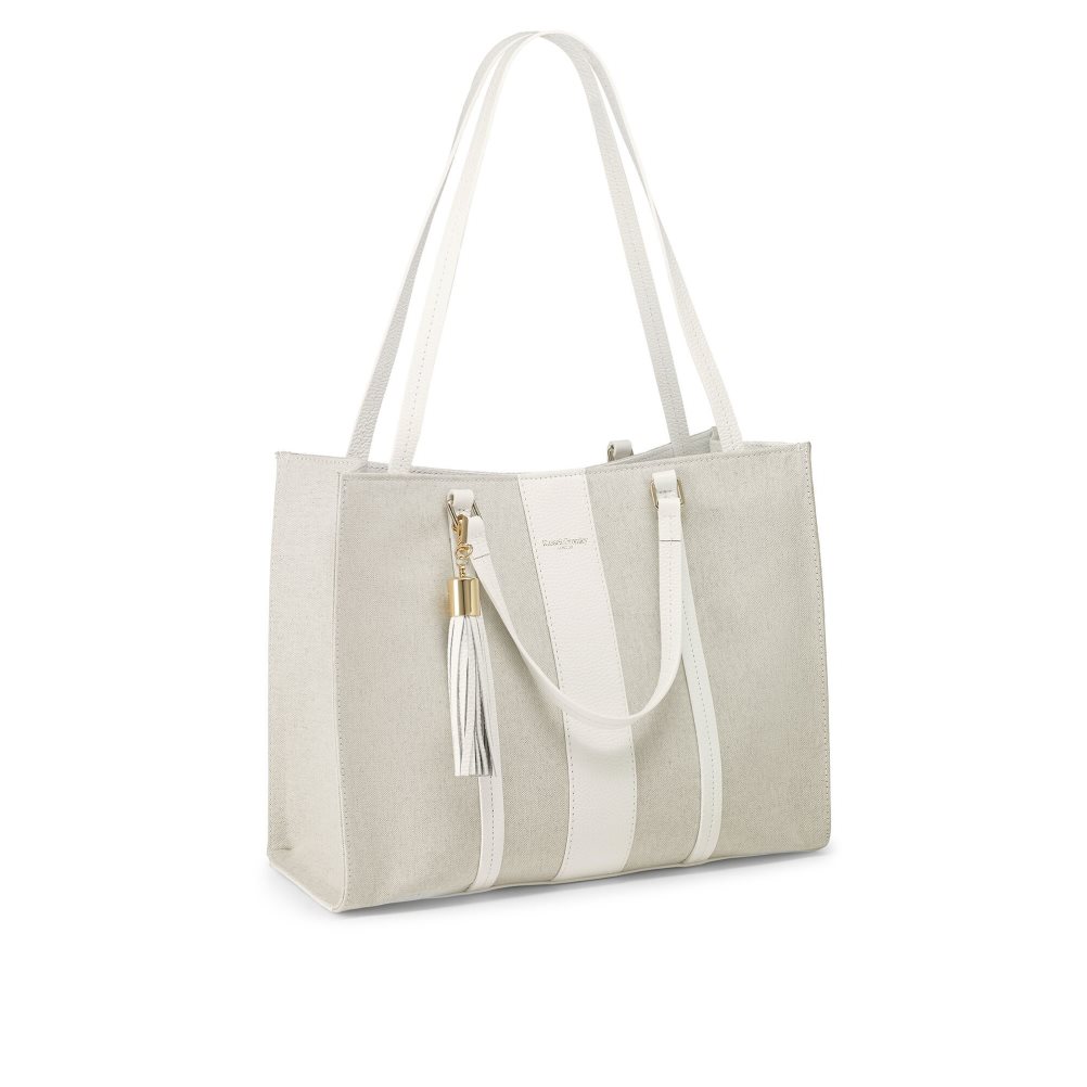 White Russell & Bromley Clarity Eco Boxy Shopper Women's Tote Bags | PH-0-IHLC