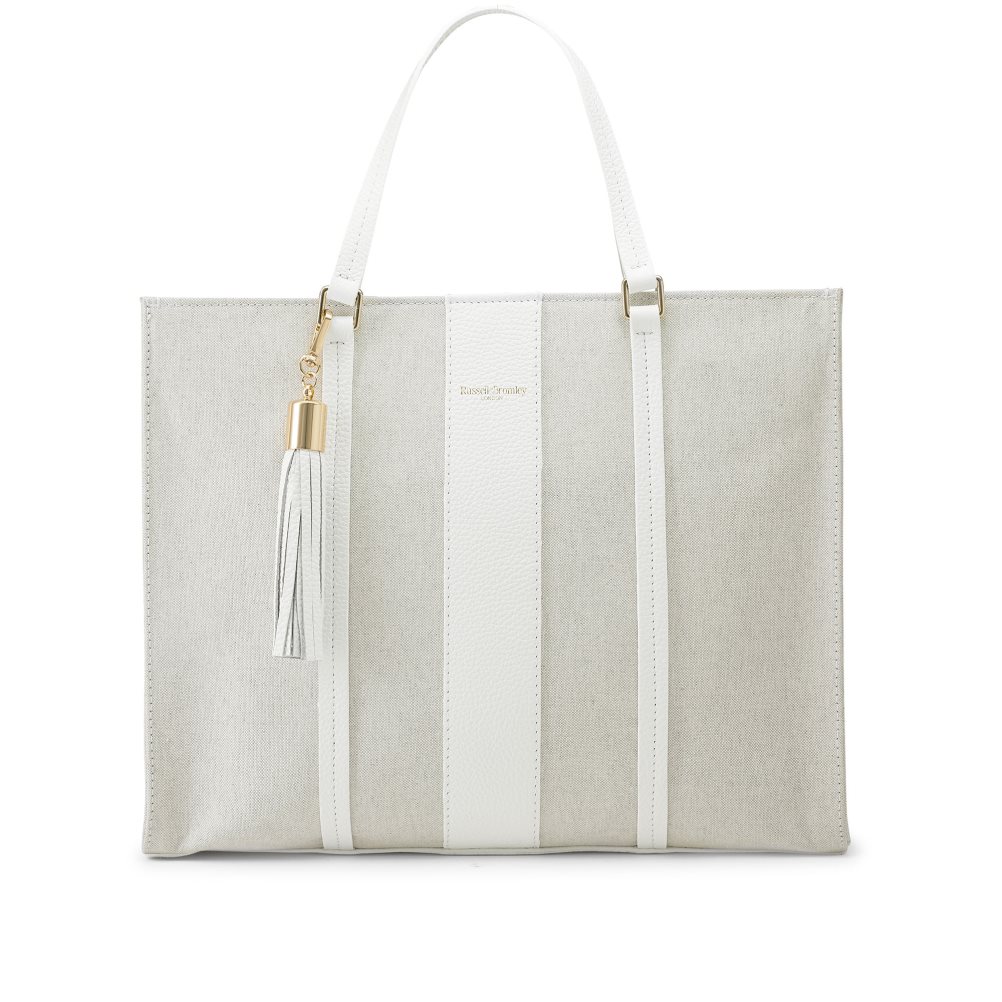 White Russell & Bromley Clarity Eco Boxy Shopper Women\'s Tote Bags | PH-0-IHLC