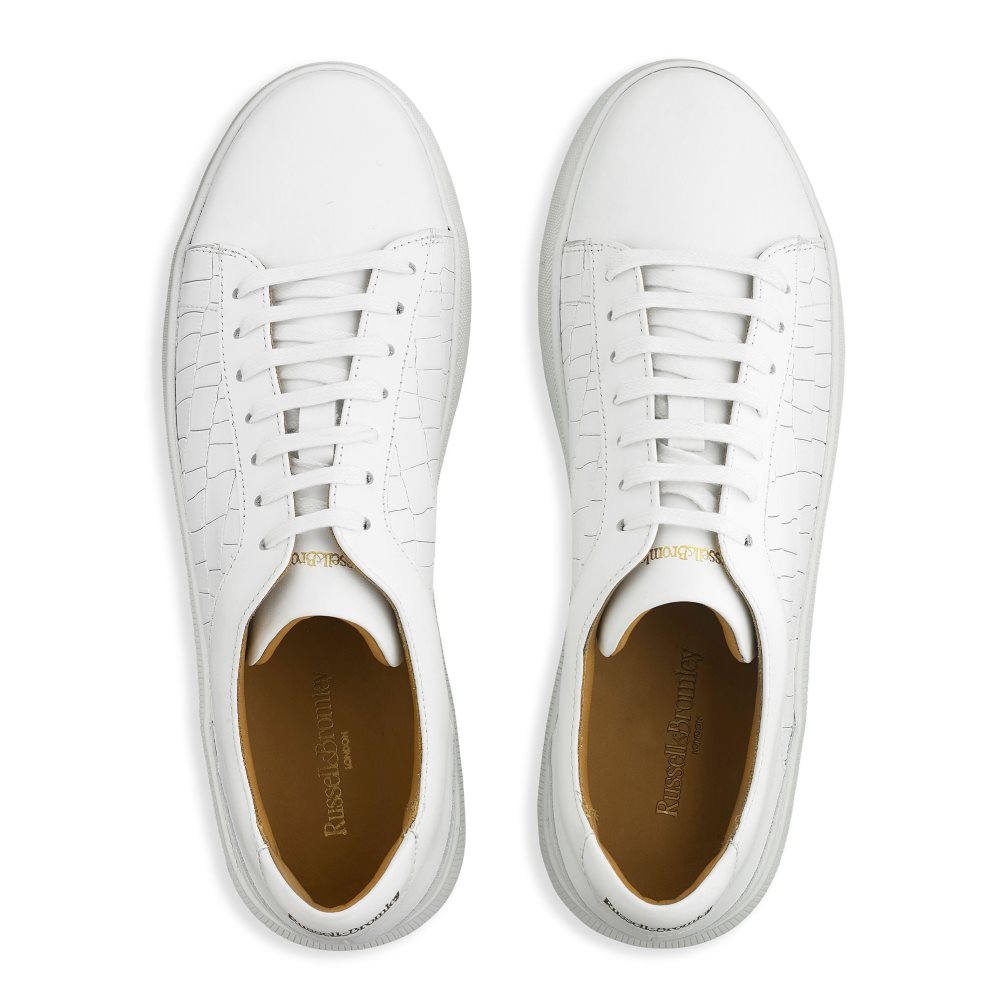 White Russell & Bromley Clear Run Lace-up Men's Trainers | PH-3-UXDC