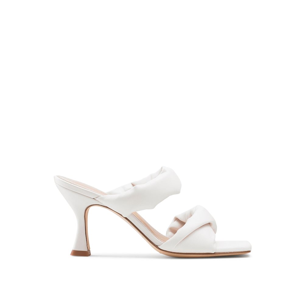 White Russell & Bromley Cocktail Puff Strap Women\'s Mules | PH-4-YWIT