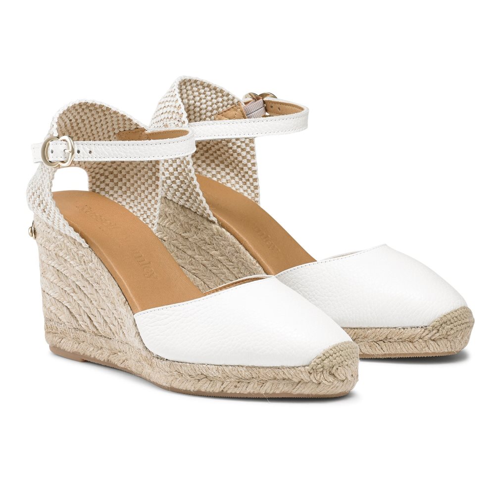 White Russell & Bromley Coco-hi Espadrille Women's Wedges | PH-4-ZJEQ