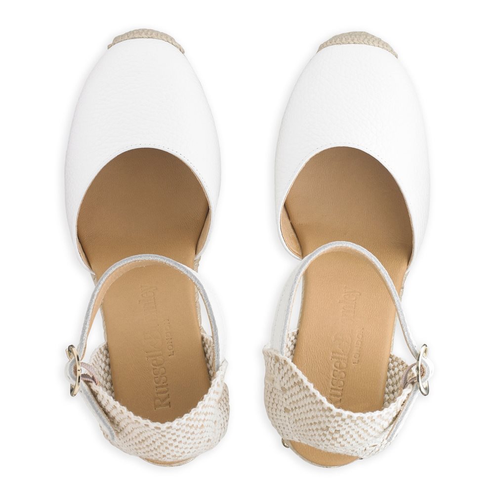 White Russell & Bromley Coco-hi Espadrille Women's Wedges | PH-4-ZJEQ