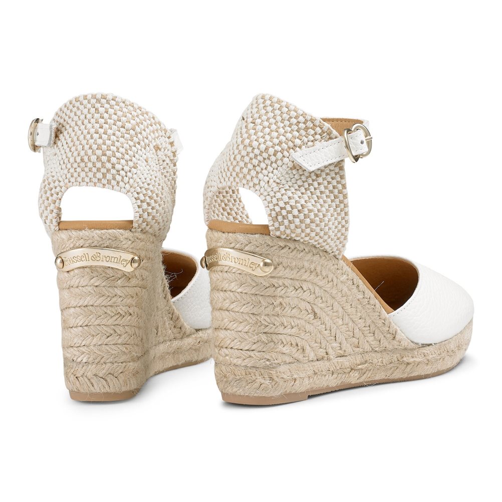 White Russell & Bromley Coco-hi Espadrille Women's Wedges | PH-4-ZJEQ