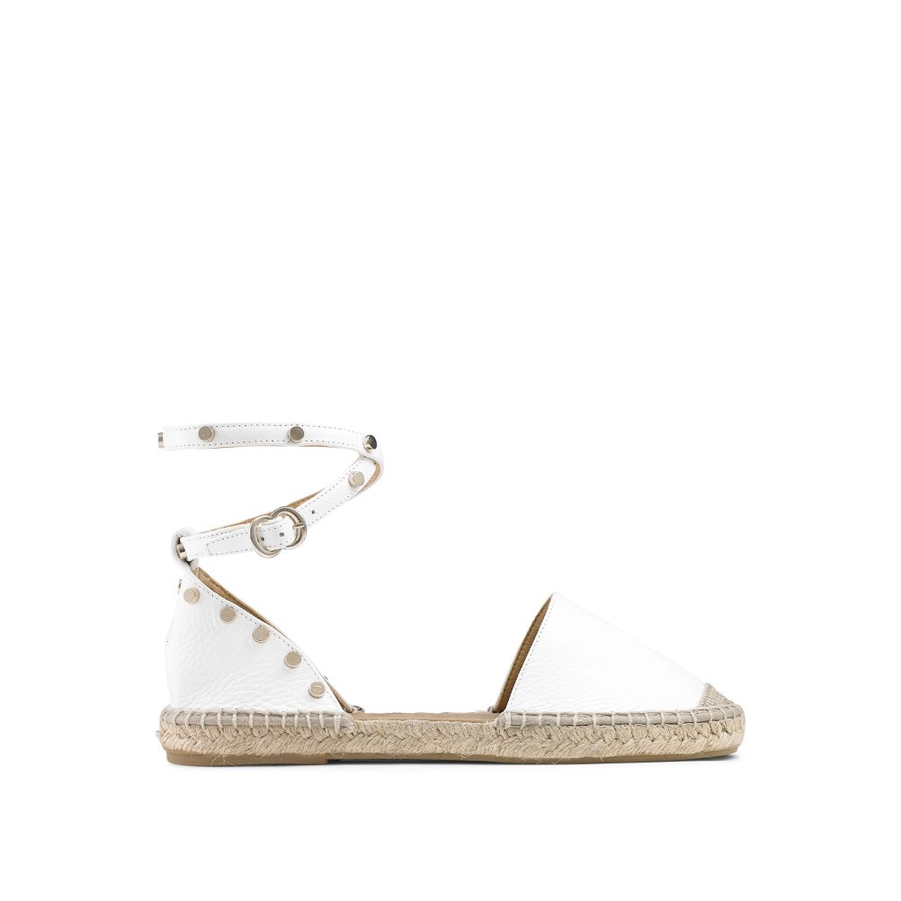 White Russell & Bromley Coin Wrap Ankle Wrap Women\'s Flat Sandals | PH-6-BLQZ