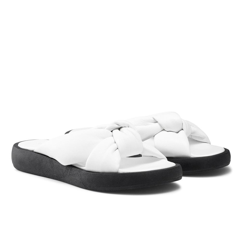 White Russell & Bromley Dallas Knot Women's Flat Sandals | PH-1-GIOZ