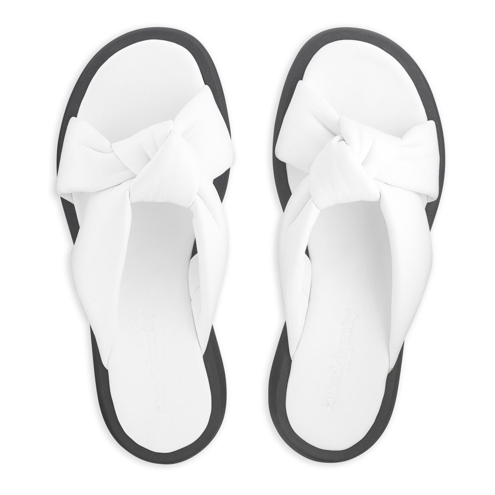 White Russell & Bromley Dallas Knot Women's Flat Sandals | PH-1-GIOZ