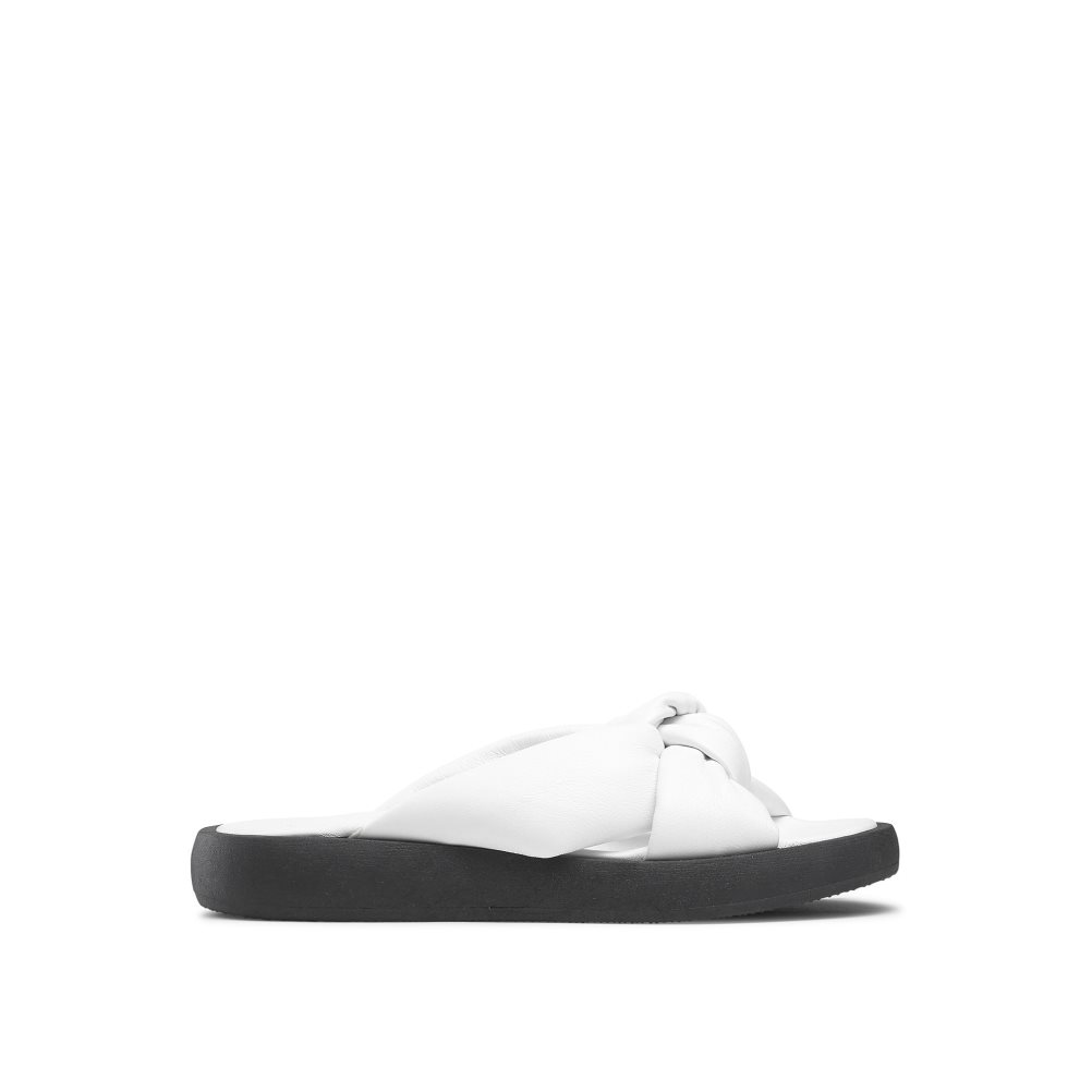 White Russell & Bromley Dallas Knot Women\'s Flat Sandals | PH-1-GIOZ