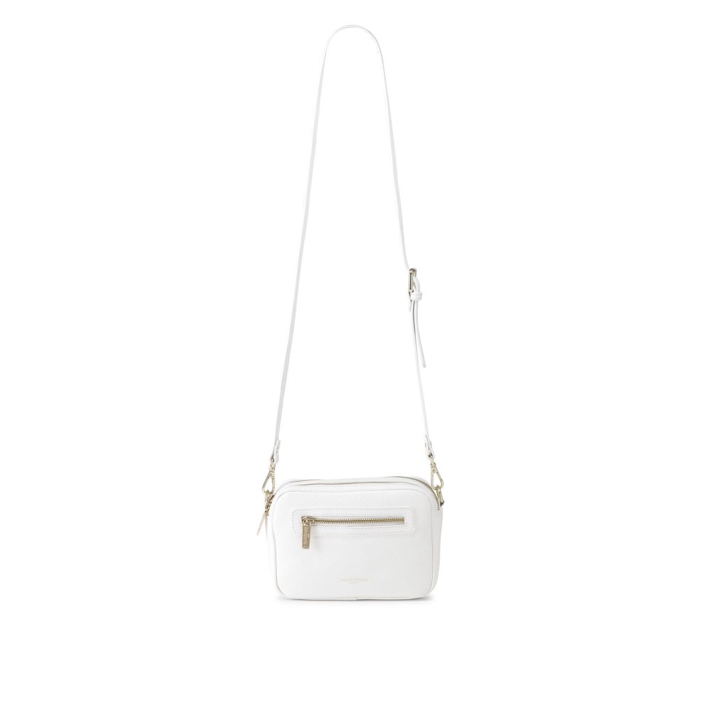 White Russell & Bromley Dynamic Triple Zip Camera Women's Crossbody Bags | PH-5-QXUC